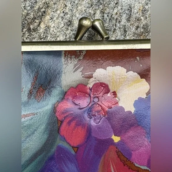 Patricia Nash Key Fob kisslock wallet floral leather - Picture 3 of 5